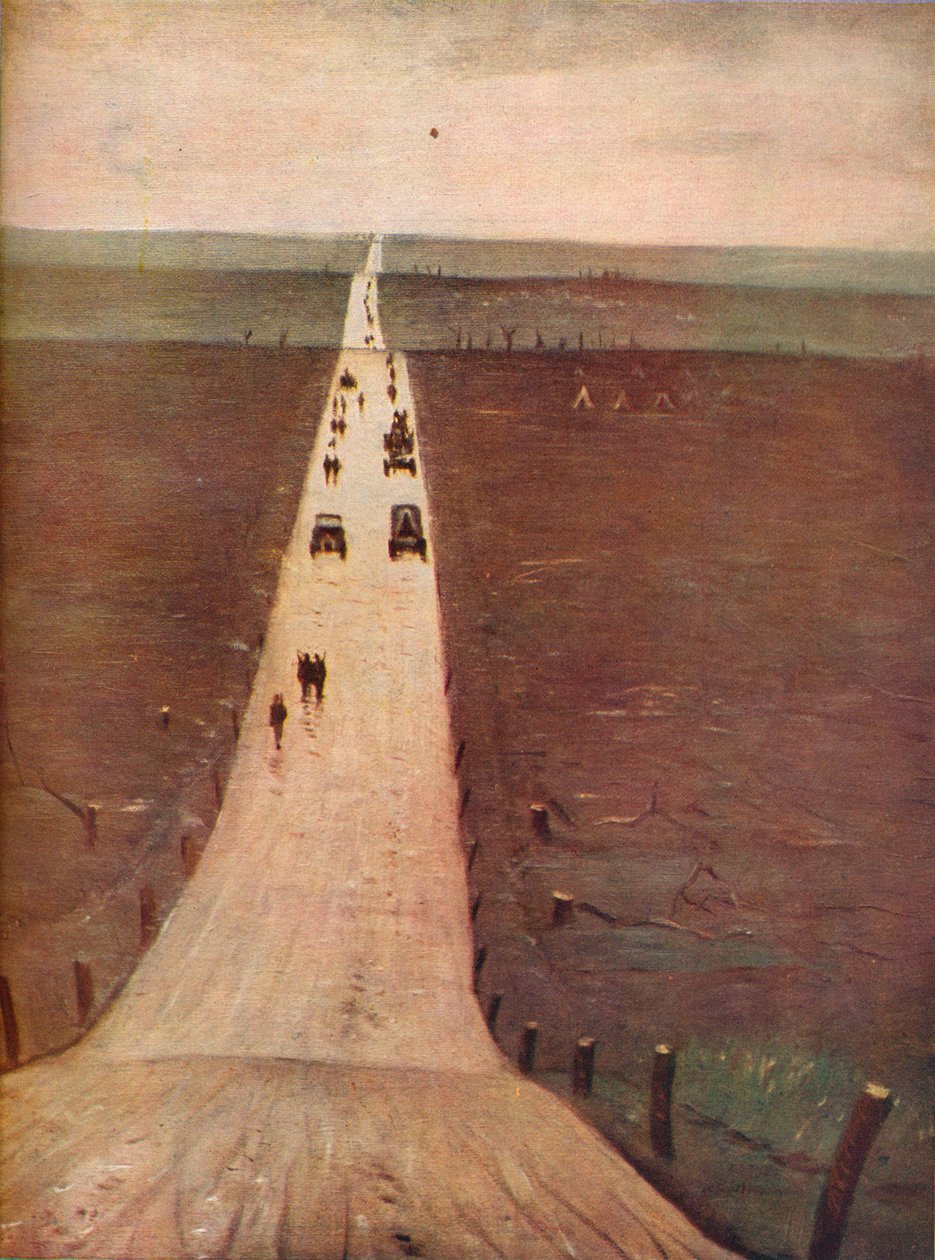 Vejen fra Arras til Bapaume, 1917 af Christopher Richard Wynne Nevinson