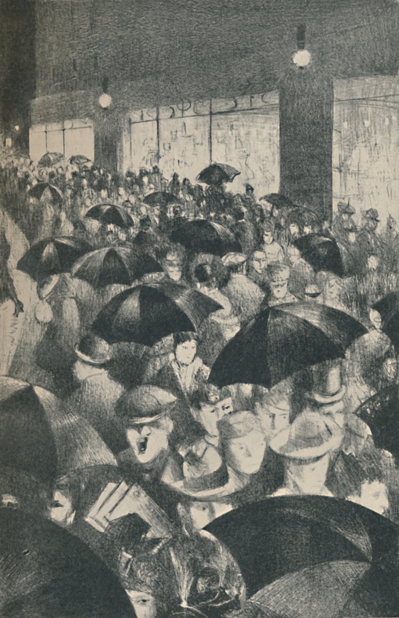 Wet Evening, Oxford Street, 1919 af Christopher Richard Wynne Nevinson