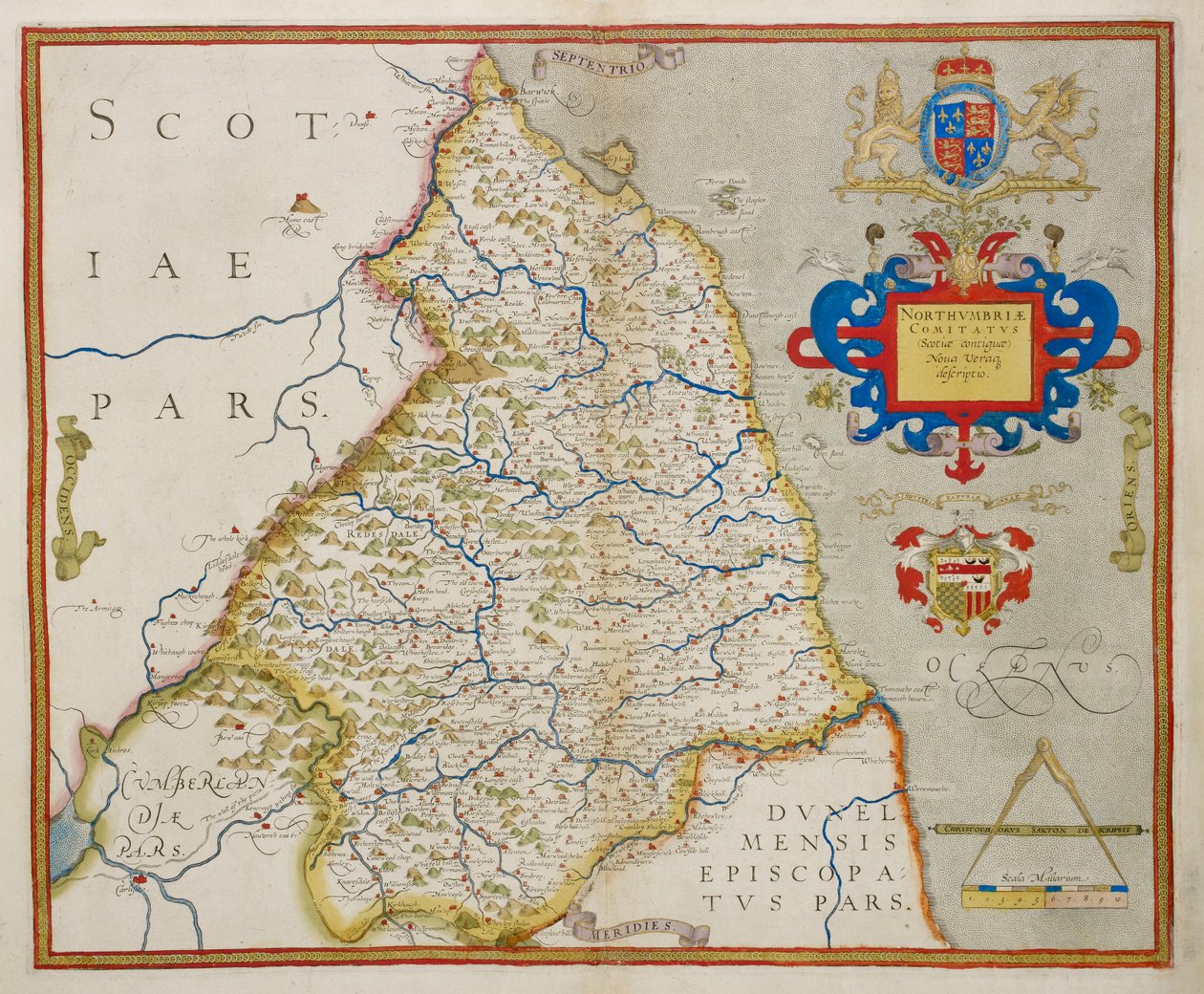 Kort over Northumbria, fra 