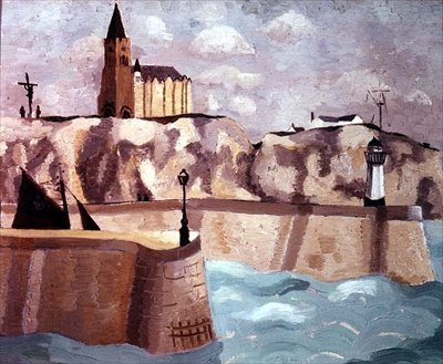 Kirke på klippen, Dieppe, 1929 af Christopher Wood