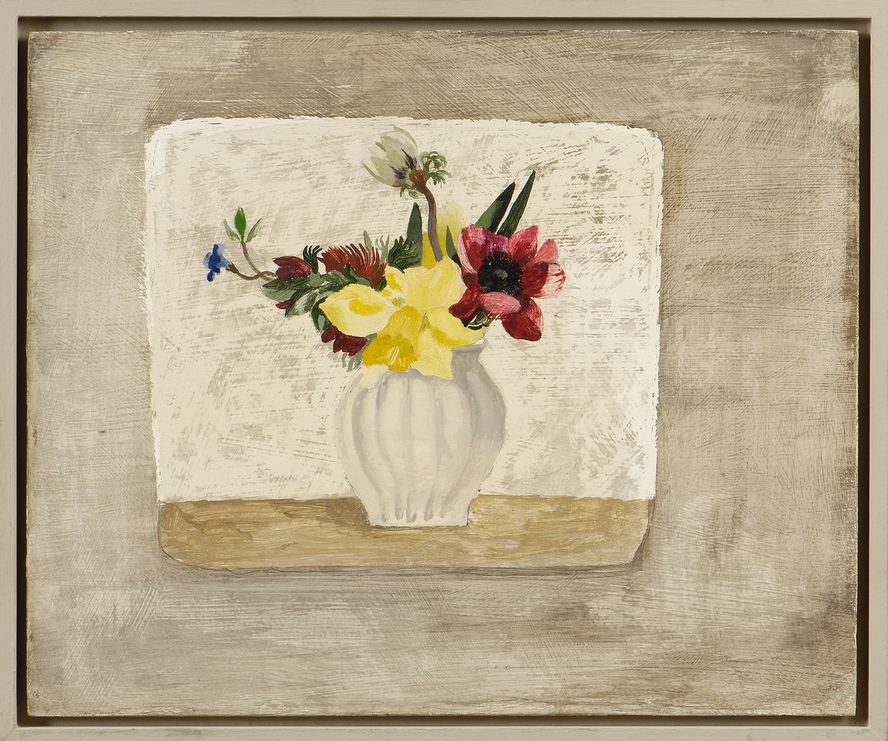 Forårsblomster i en hvid krukke, ca. 1928 af Christopher Wood
