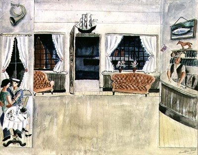 Baren på Ship Inn, St. Ives af Christopher Wood