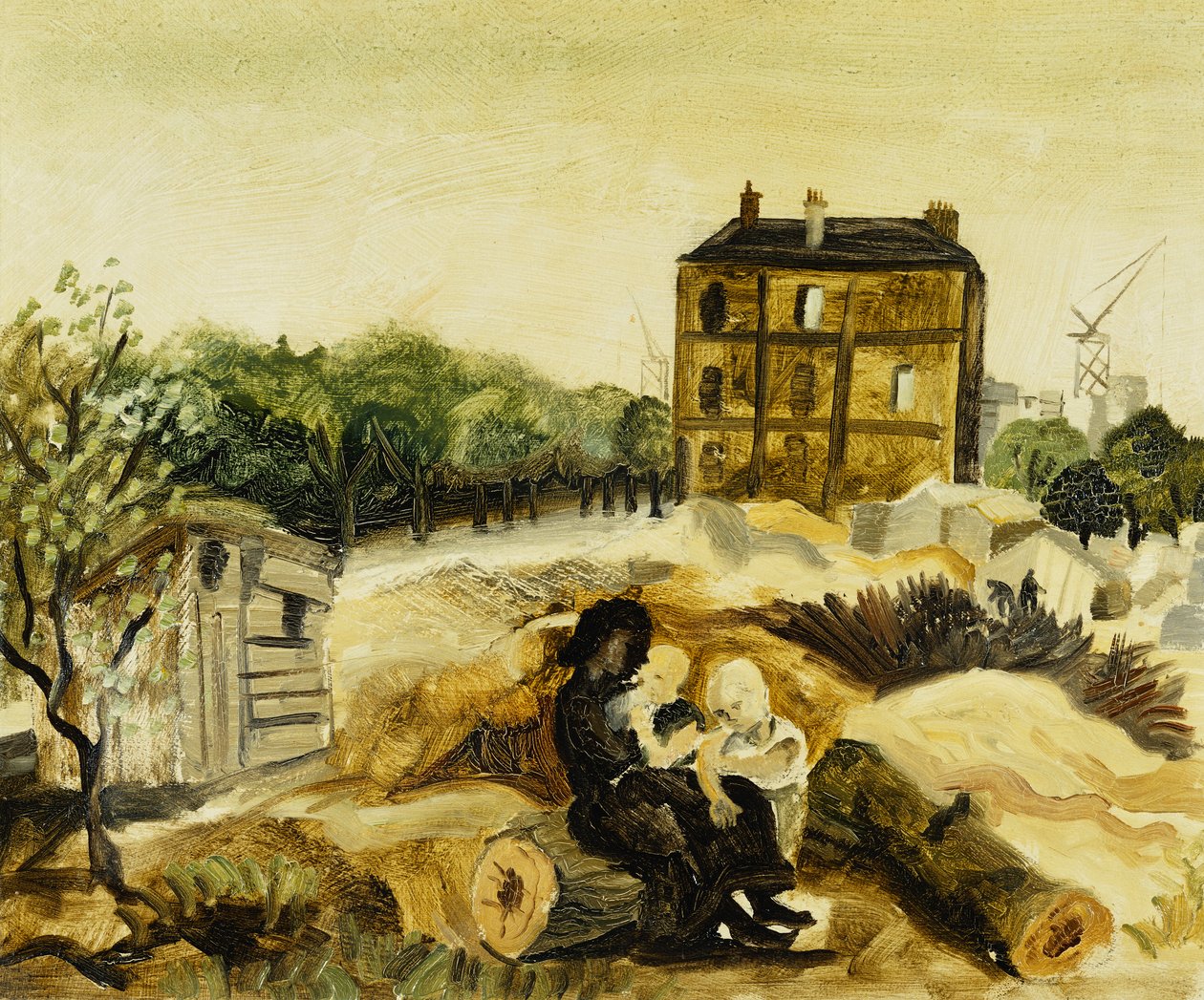 The Little Brown House, Passy, ca. 1928 (olie på lærred-board) af Christopher Wood