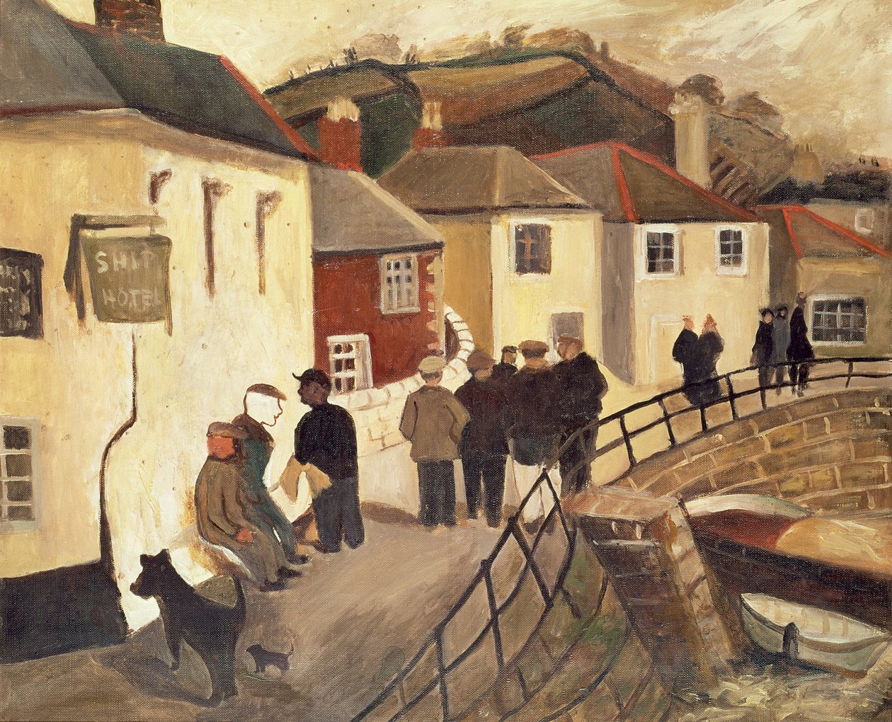 The Ship Hotel, Mousehole, Cornwall, 19289 af Christopher Wood