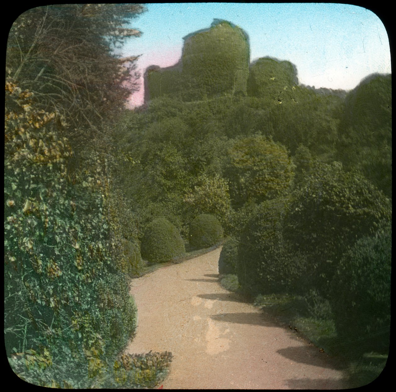 Launceston Castle, Cornwall, slutningen af det 19. eller begyndelsen af det 20. århundrede. af Church Army Lantern Department
