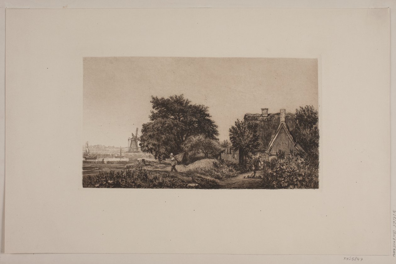Landskab med mølle af Cilius Johannes Konrad Andersen