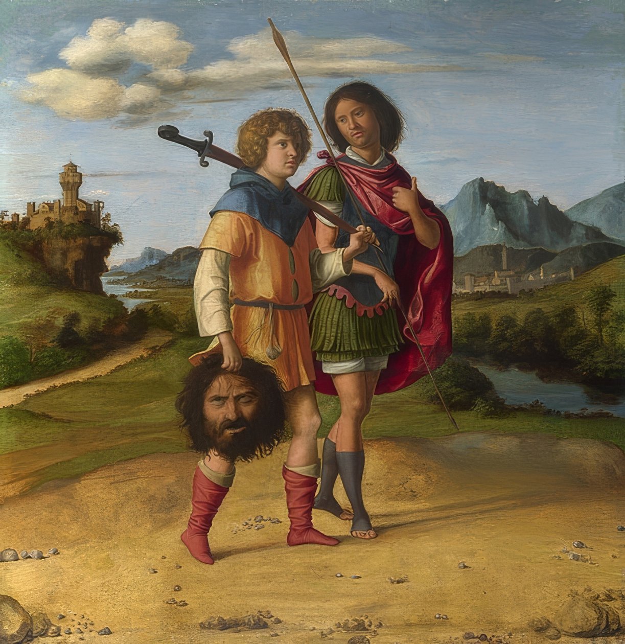 David og Jonathan (?). Omkring 1505-10 af Cima da Conegliano