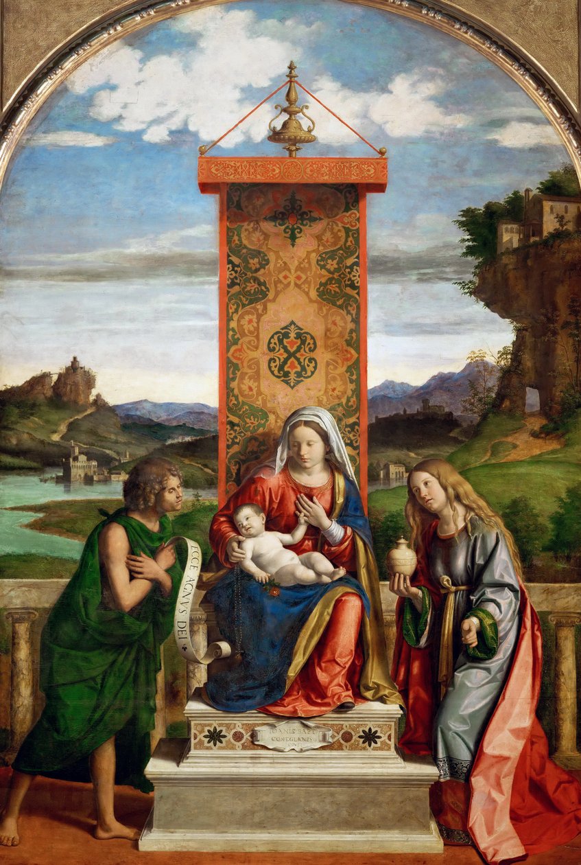 Madonnaen og barnet med de hellige Johannes Døberen og Maria Magdalene af Cima da Conegliano