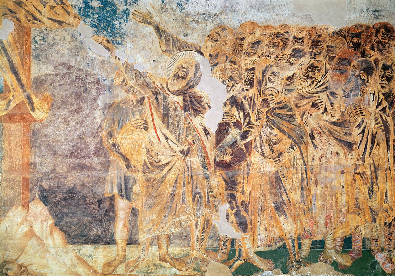 Korsfæstelse, detalje af højre side, ca. 1270 (detalje af 439294) af Giovanni Cimabue
