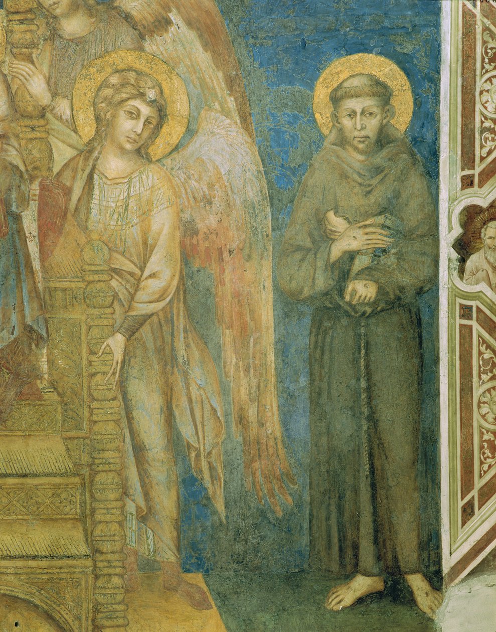 Sankt Frans med en engel, fresko detalje af 440729 af Giovanni Cimabue