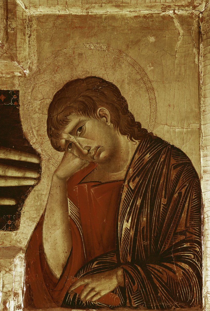 Krucifiks: Detalje af Sankt Johannes (tempera på træ af Cimabue