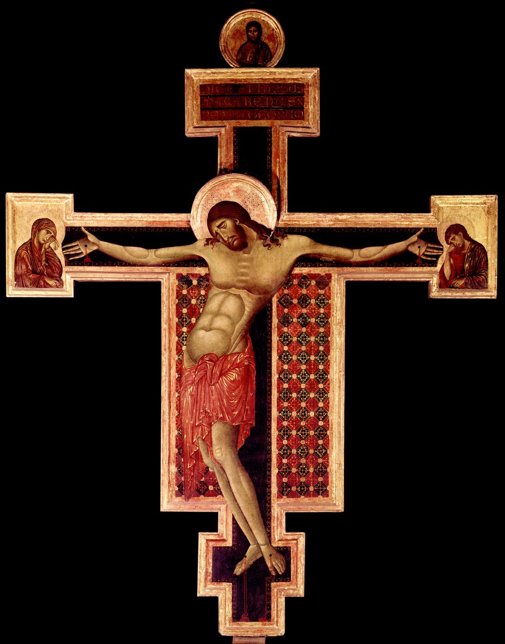 Krucifikset Detrempe på træ af Cimabue (Cenni di Pepo) (1272-1302) 1268-1271 Mål 336x267 cm Arezzo, San Domenico kirke af Cimabue
