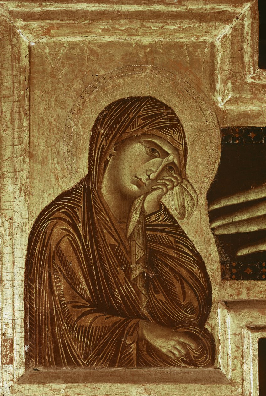 Krucifiks: detalje af Jomfruen (tempera på træ af Cimabue