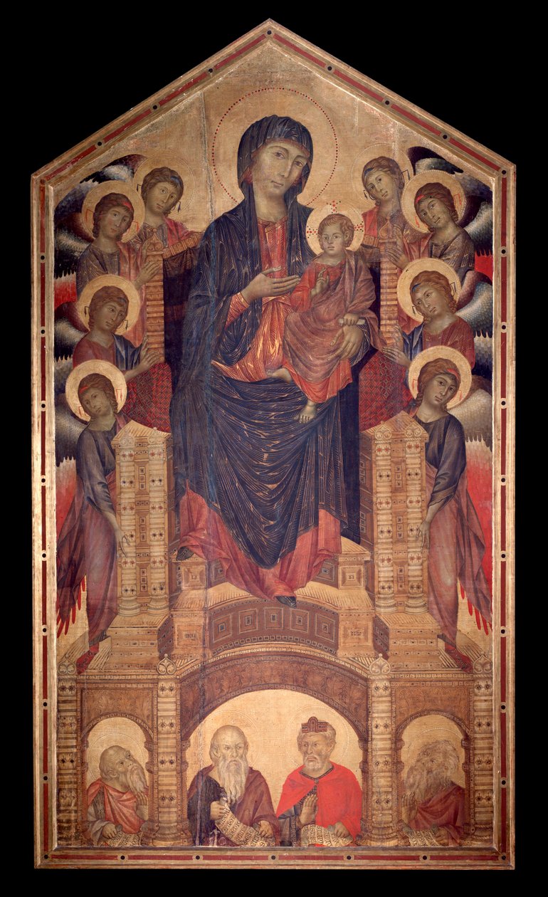 Maesta af den hellige treenighed (tempera på træ af Cimabue