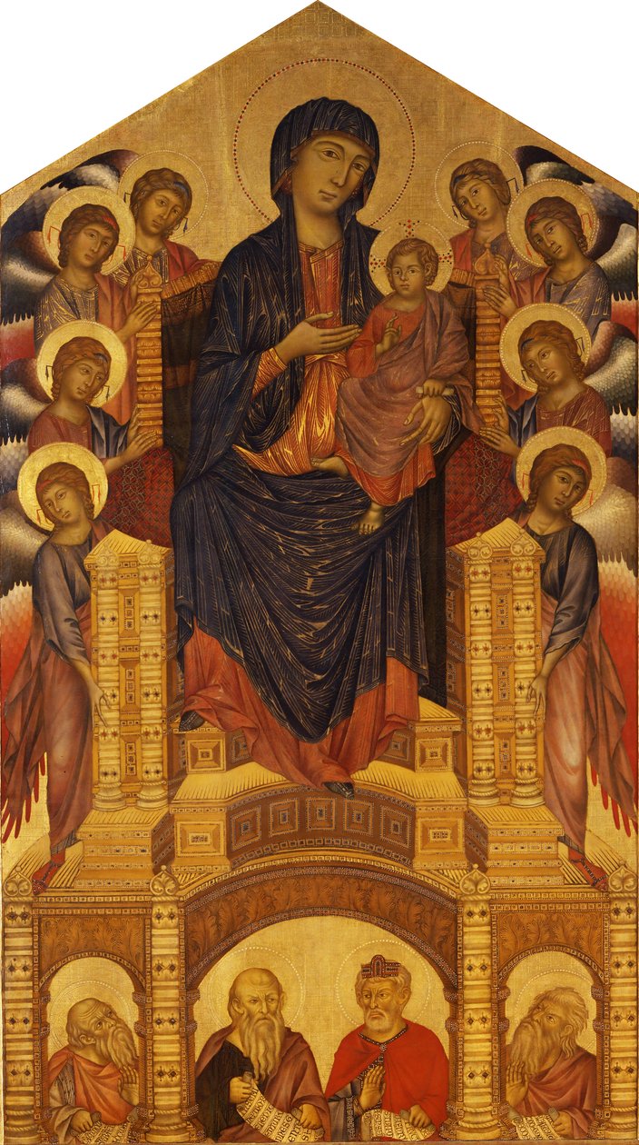 Santa Trinita Maestà (Madonna på tronen; Madonna og barn på tronen med otte engle, Santa Trinita Madonna) af Cimabue