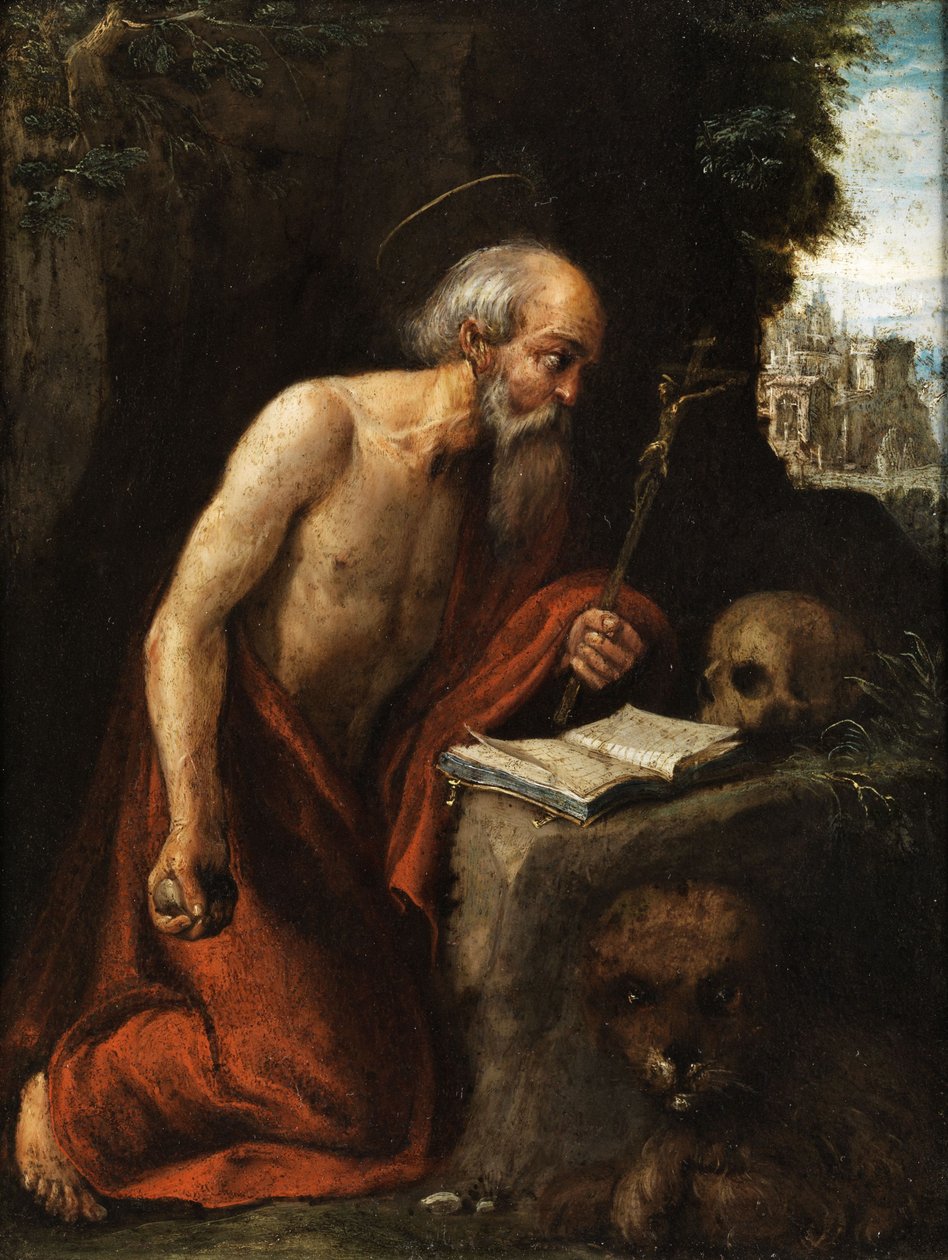 Den hellige Jerome i omvendelsens bøn af Circle of Adam Elsheimer