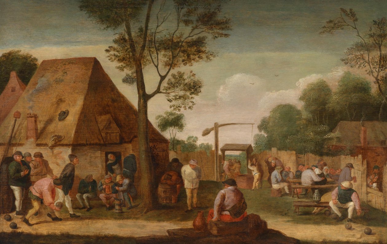Landlige fornøjelser i det fri af Circle of Adriaen Brouwer