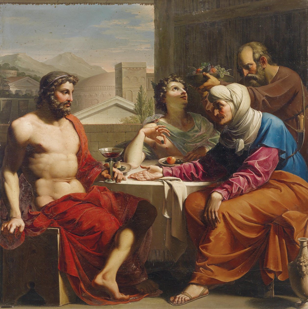 Jupiter og Merkur med Philemon og Baucis af Andrea the Elder Appiani