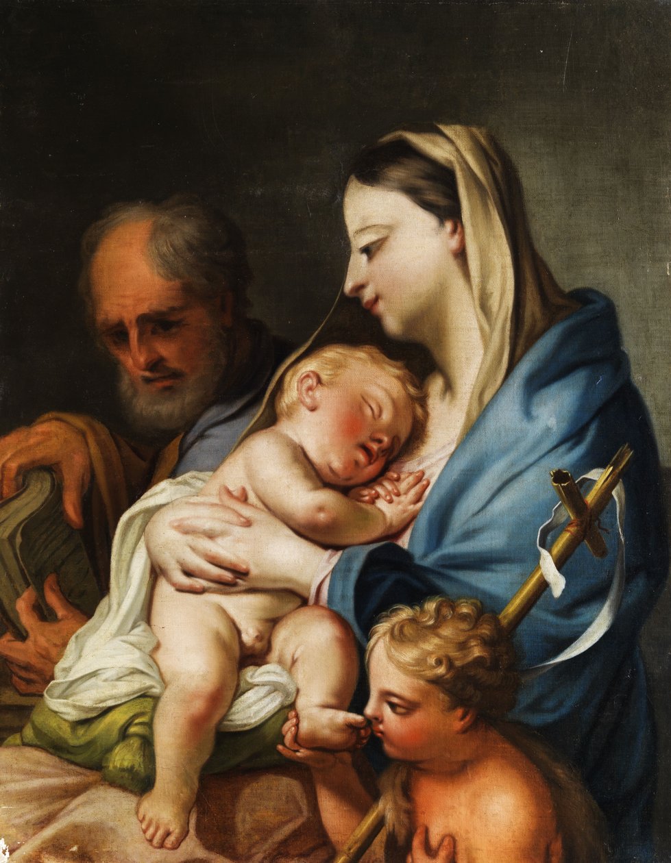 Hellig familie med drengen John af Circle of Jacopo Amigoni