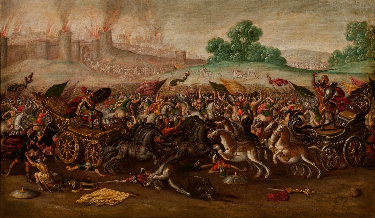 The Burning of Jerusalem af Nebukadnezars hær af Juan de la Corte
