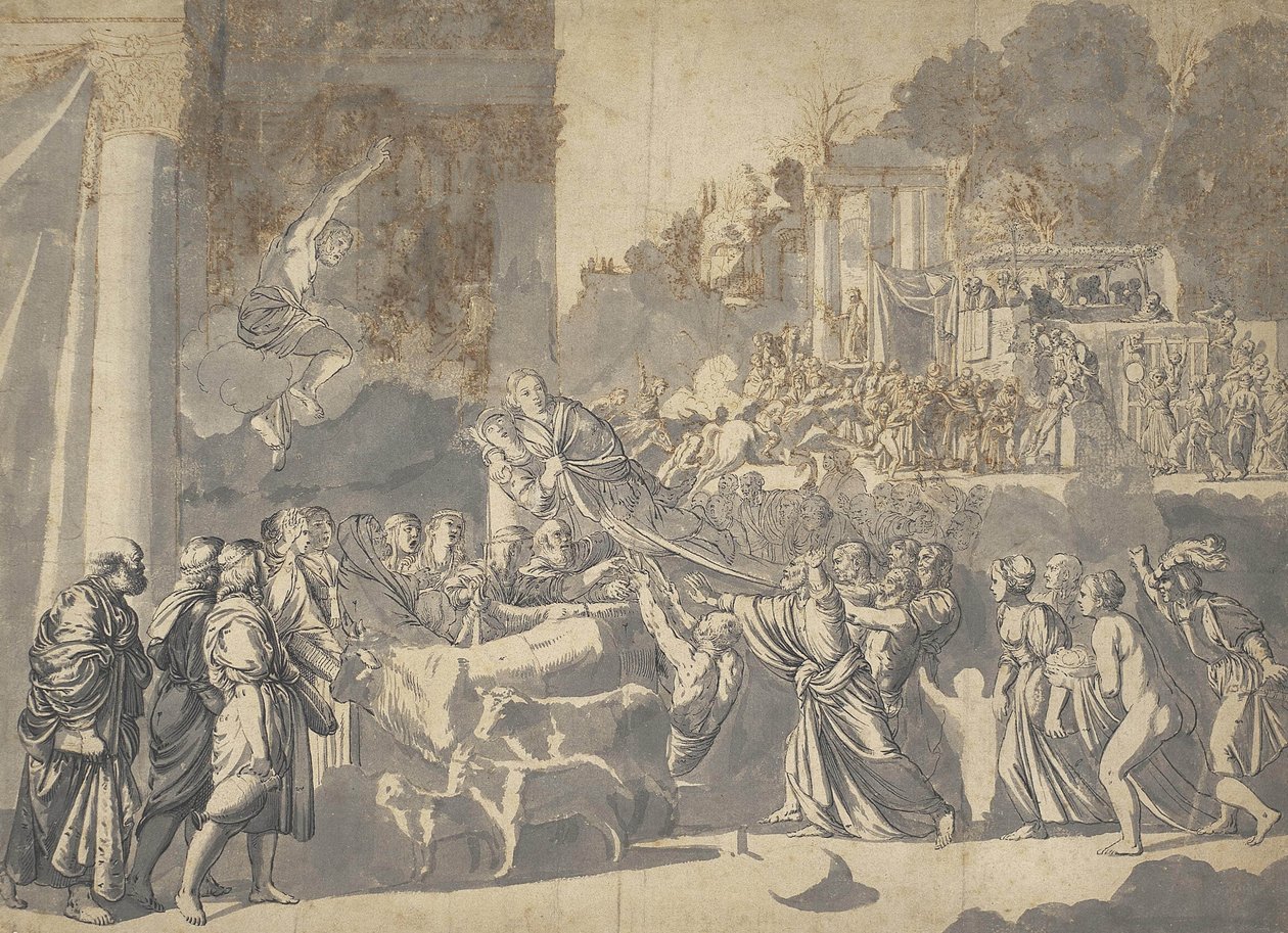 Den tilfredse af Circle of Adam Elsheimer