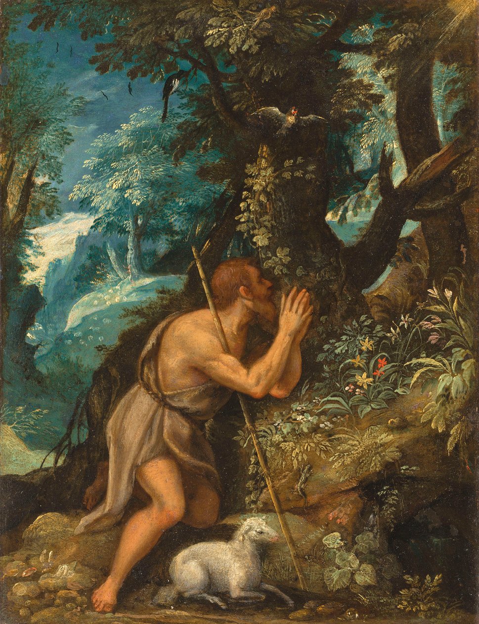 Sankt Johannes i ørkenen af Circle of Adam Elsheimer