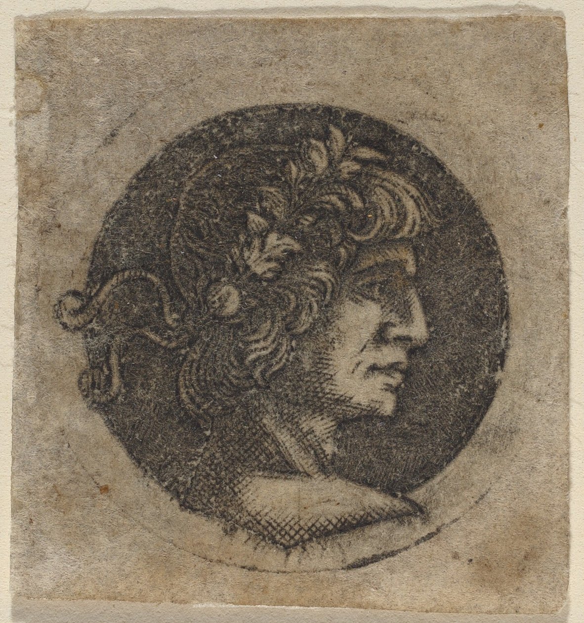 Leder af en romersk kejser af Circle of Francesco Francia