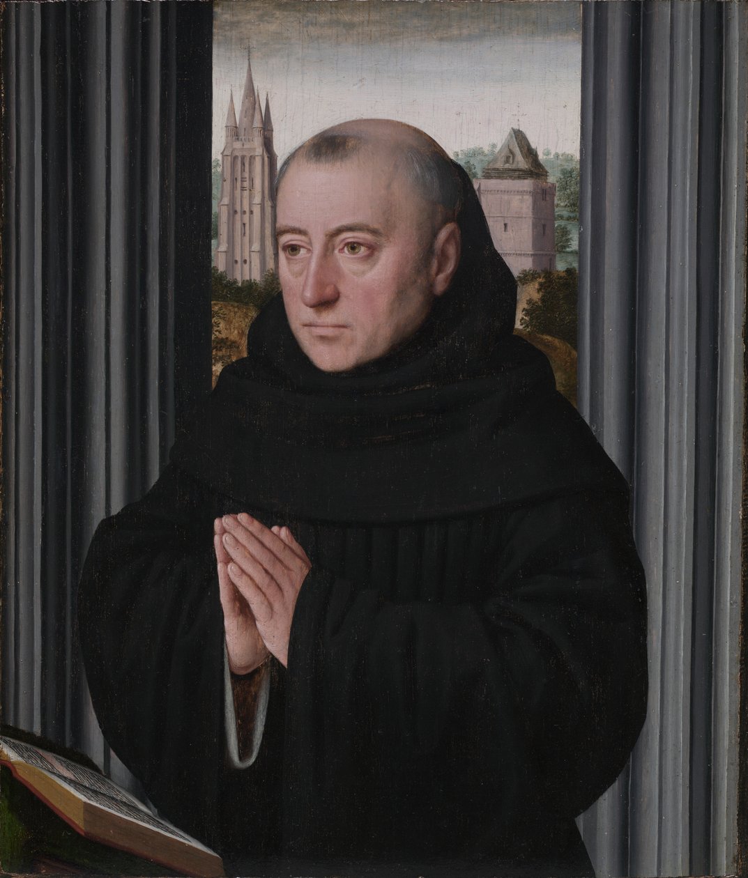 Portræt af en munk af Circle of Gerard David