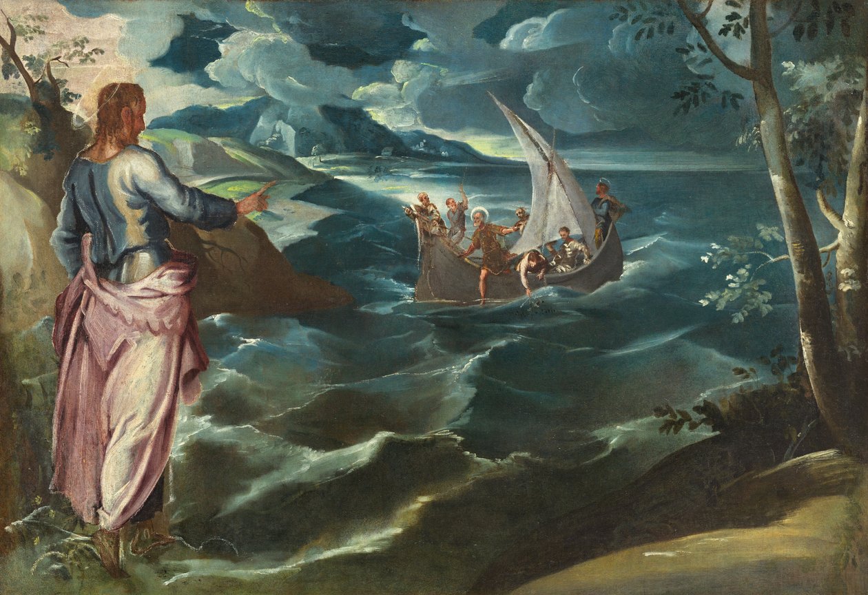 Kristus ved Genesaret Sø af Circle of Jacopo Tintoretto
