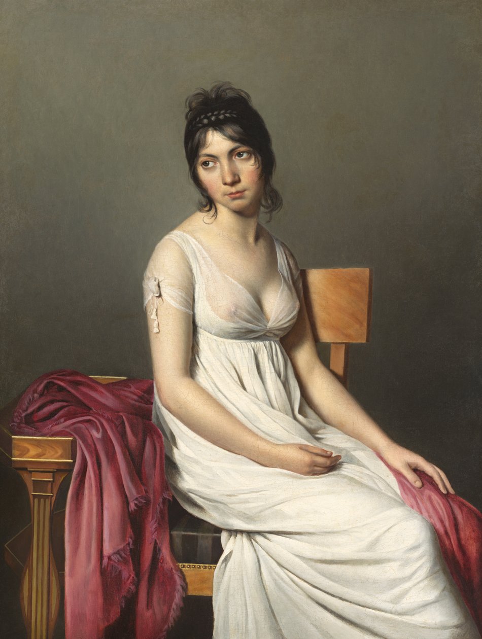 Portræt af en ung kvinde af Circle of Jacques Louis David