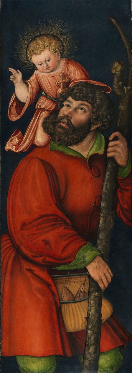 Tysk: Der heilige Christophorus Saint Christopher af Circle of Lucas Cranach the Elder