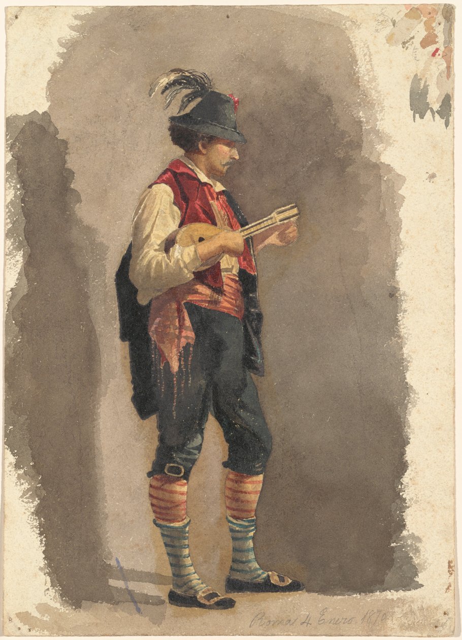Stående musiker af Circle of Mariano Fortuny Marsal