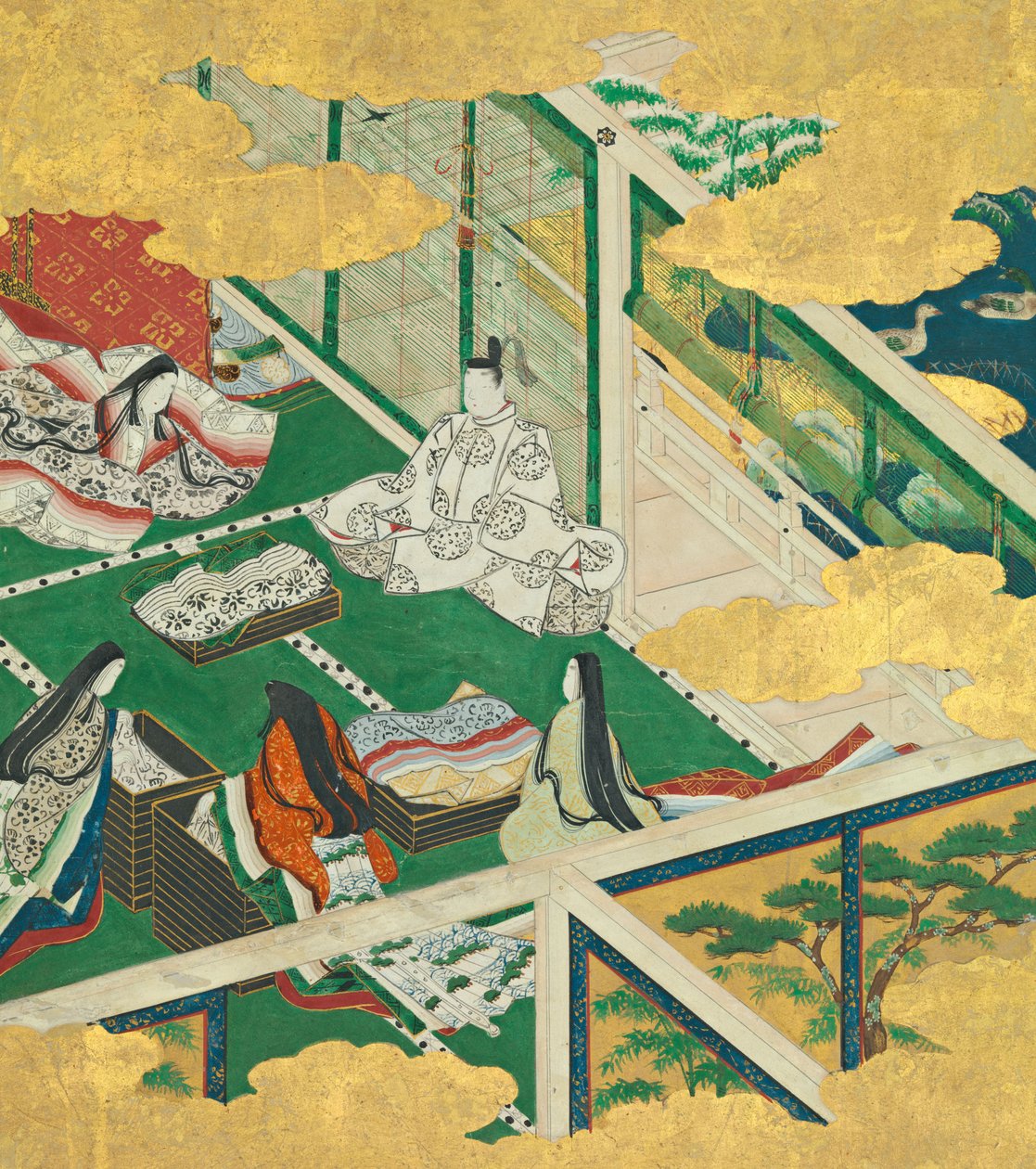 En dejlig krans Tamakazura, 1600-tallet. af Circle of Tosa Mitsuyoshi