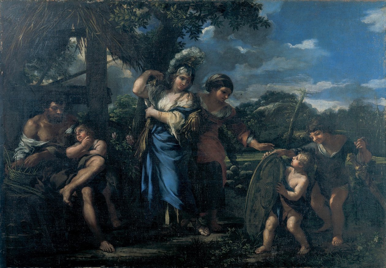 Erminia blandt hyrderne af Ciro Ferri