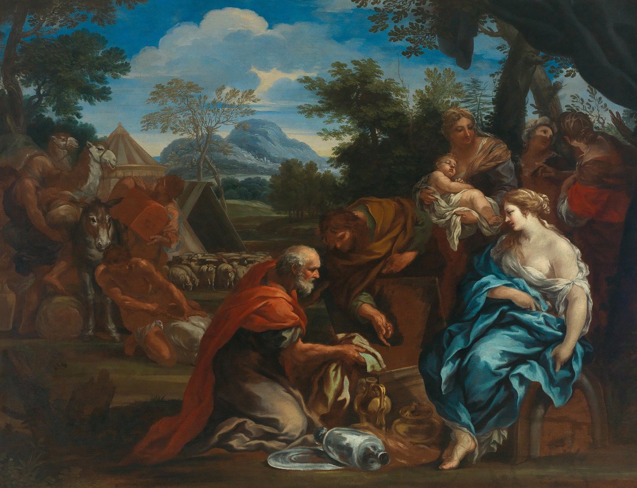 Laban søger efter billederne af guder, skjult af Rahel, 1670