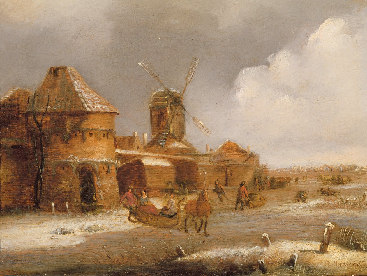 Vinterscene af Claes Molenaer