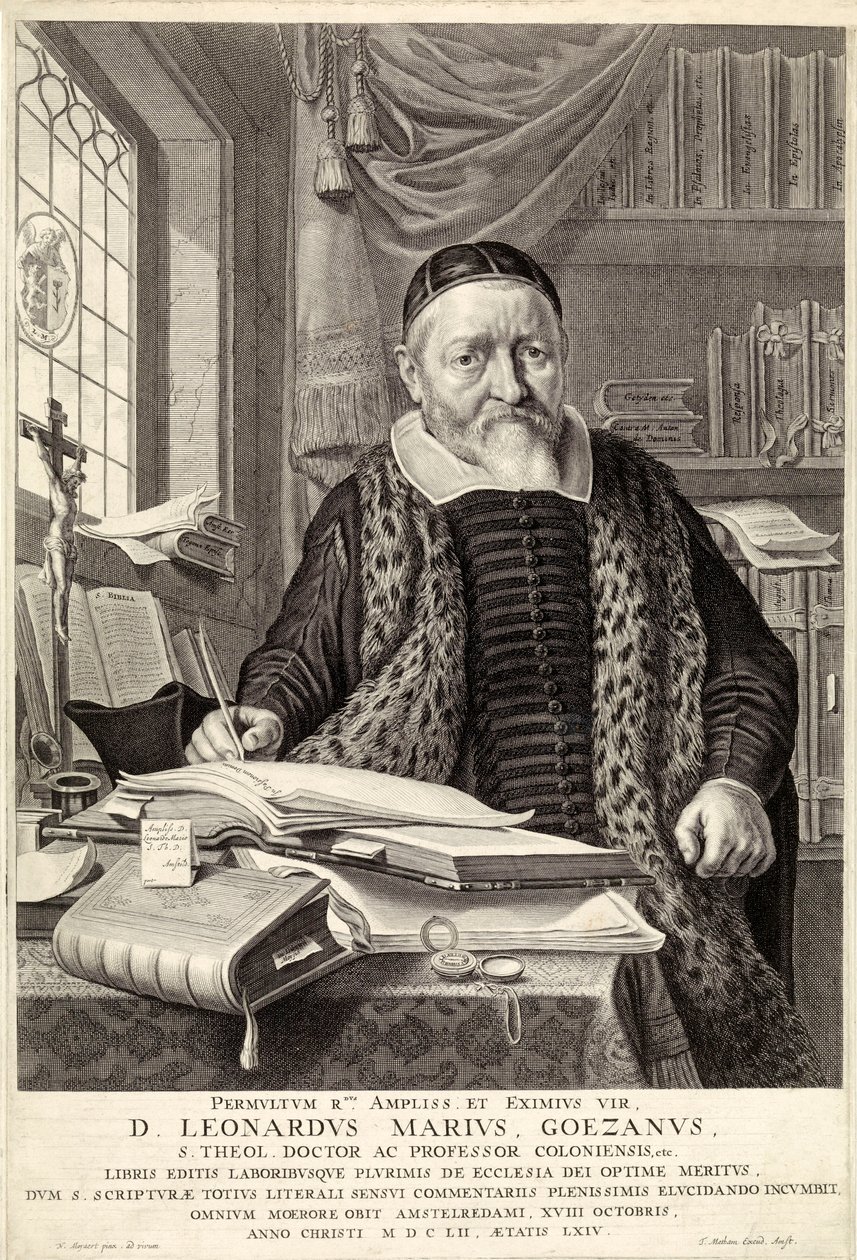 D. Leonardus Marius Goezanus, pub. 1654 gravering. af Claes Corneliszoon Moeyaert