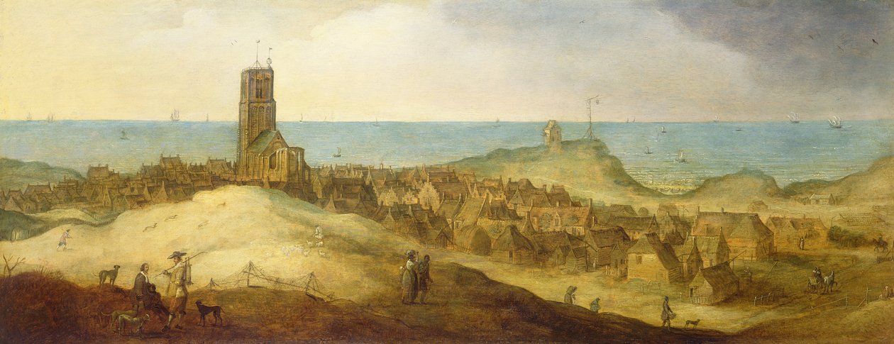 Udsigt over Egmond Kloster af Claes Jacobsz van der Heck