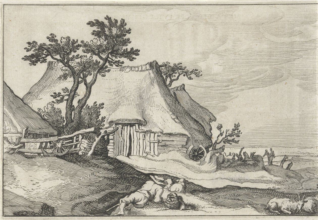 Gård og hyrde med får og ged Landskaber med gårde (serietitel) af Claes Jansz. Visscher (II)