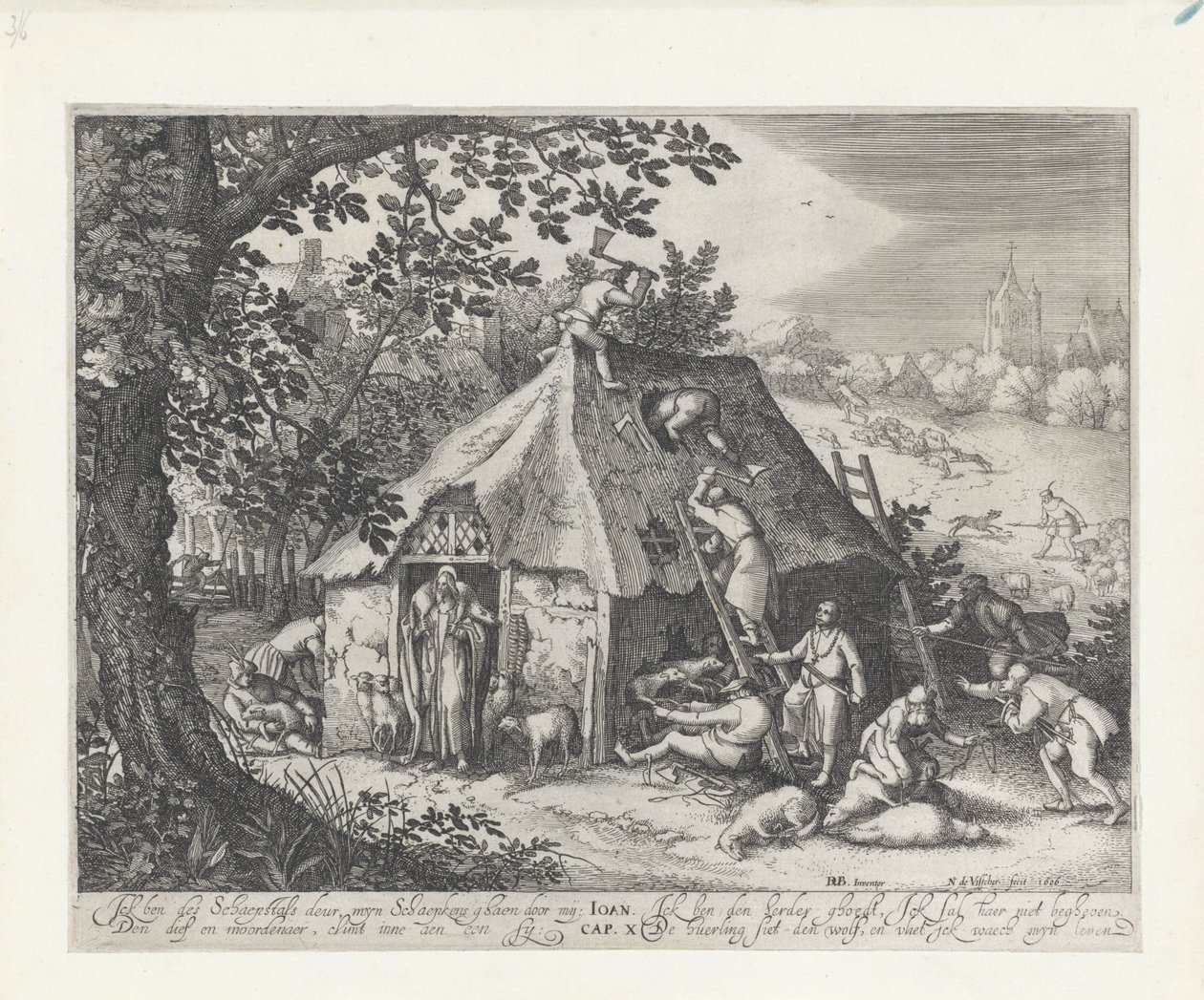 Kristus ved fårefolden af Claes Jansz. Visscher (II)