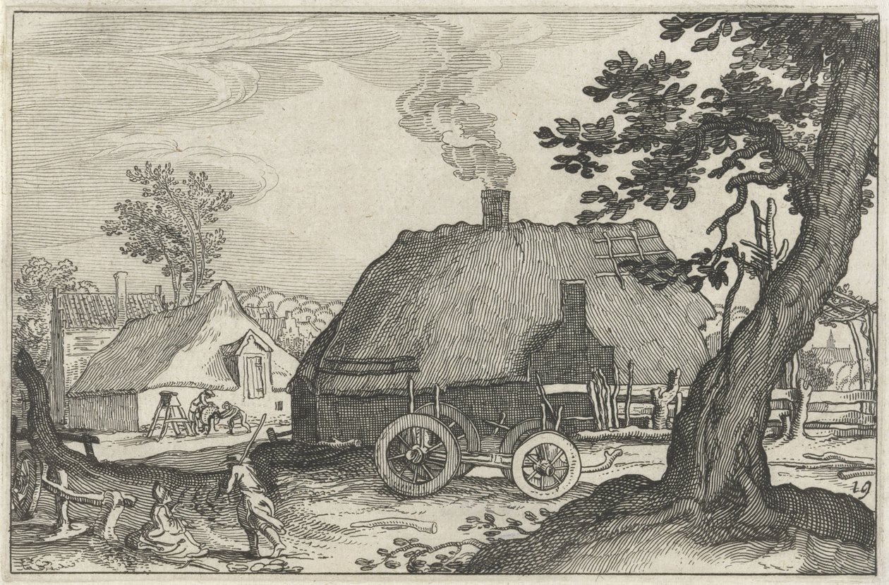 Gruppe af gårde Landskaber med gårde (serietitel) af Claes Jansz. Visscher (II)
