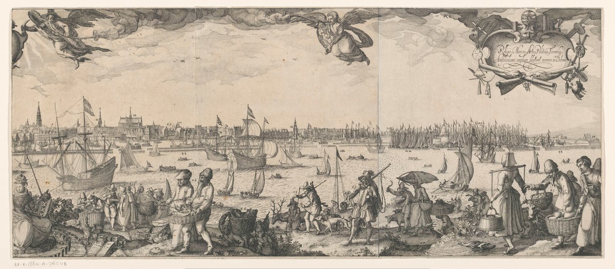 Profil af Amsterdam, set fra IJ (højre del) af Claes Jansz. Visscher (II)