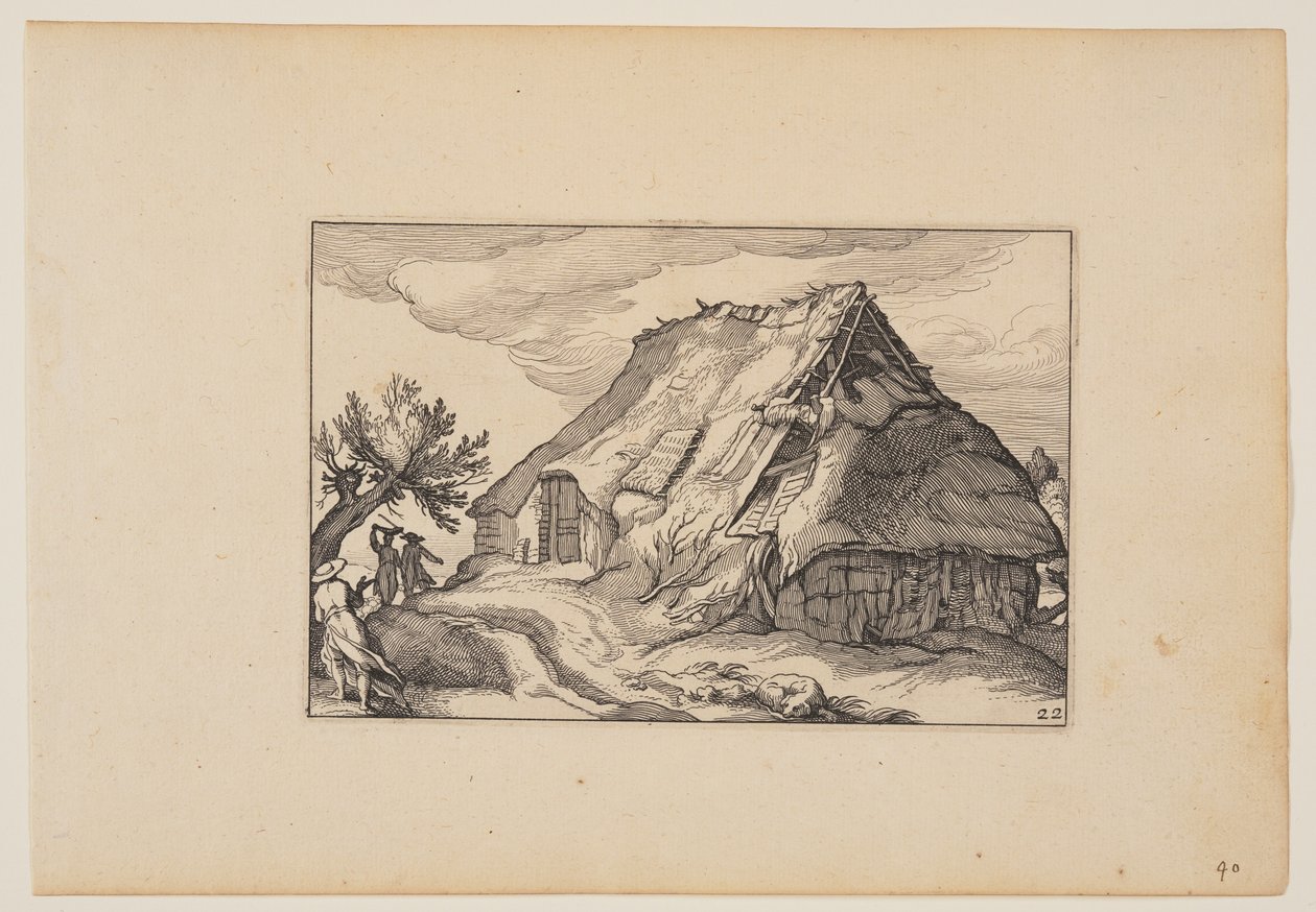 En lade, fra Landskaber (Verscheyden aerdige Lanthuysen...) af Claes Jansz. Visscher