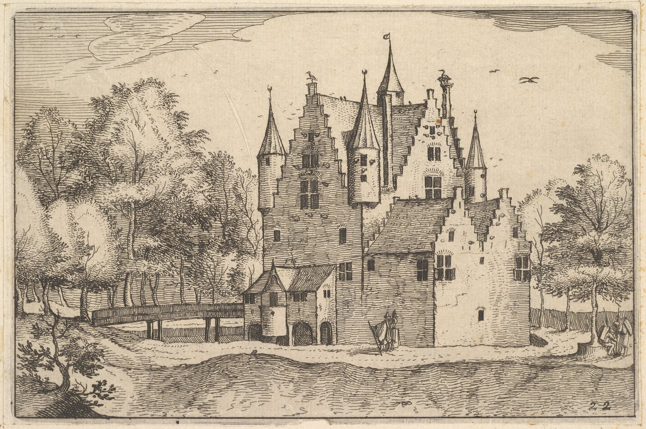 Et slot, tavle 22 fra hertugdømmet Brabant, ca. 1610 af Claes Jansz Visscher
