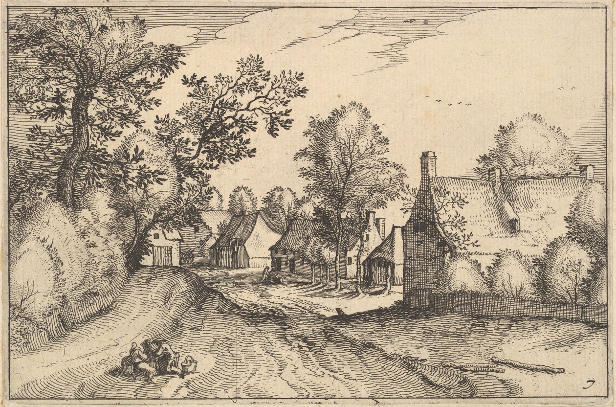A Village Road, plade 7 fra 1610 af Claes Jansz Visscher