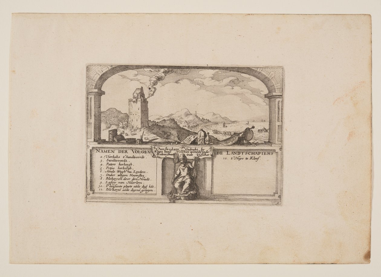 Fyrtårn ved Zandvoort, fra udsigter i omegnen af Haarlem (Plaisante Plaetsen) af Claes Jansz. Visscher