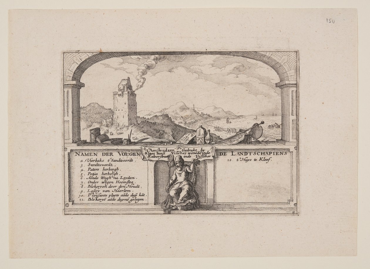 Fyrtårn ved Zandvoort, fra udsigter i omegnen af Haarlem (Plaisante Plaetsen) af Claes Jansz. Visscher