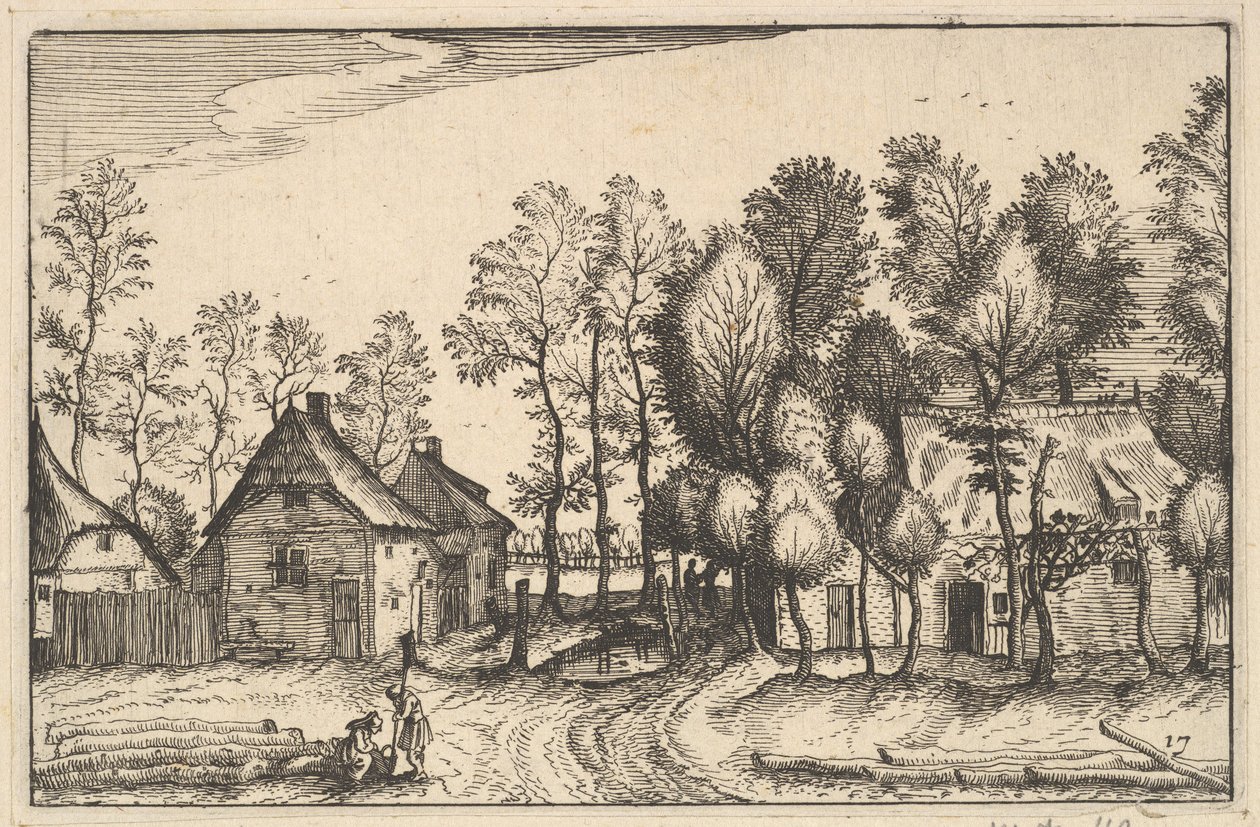 Landskab med huggede træer, plade17 fra regioner og byer i hertugdømmet Brabant..., ca. 1610 af Claes Jansz Visscher