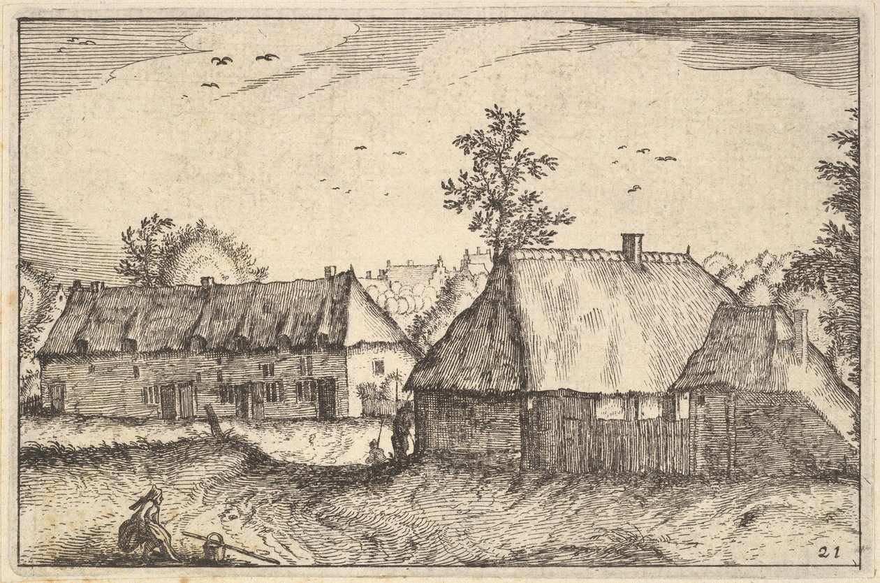 Store skure, tavle 21 fra provinsen Brabant, ca. 1610 af Claes Jansz Visscher