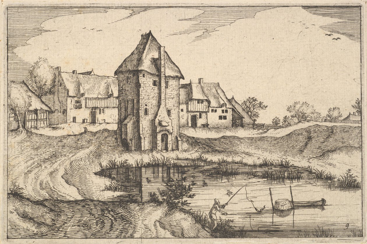 Dammen, plade 9 fra provinsen Brabant, ca. 1610 af Claes Jansz Visscher
